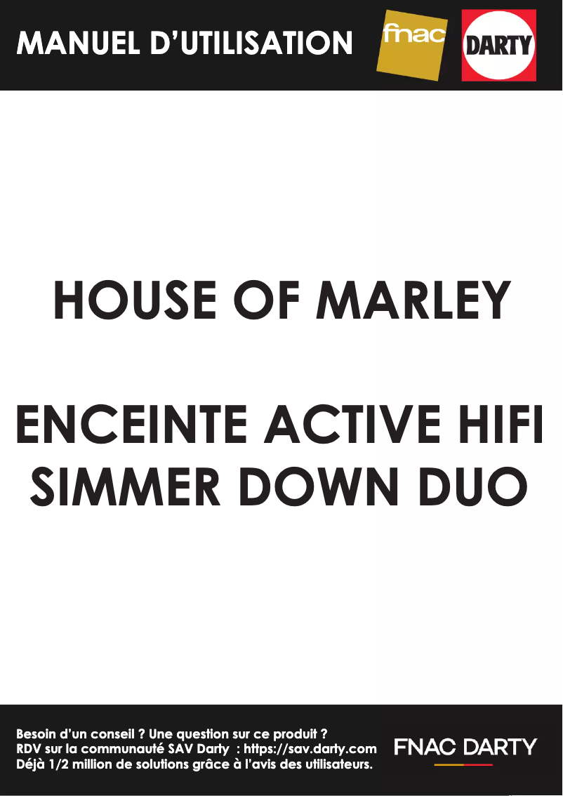 Page 1 of the manual User Manual House of Marley Simmer Down Duo