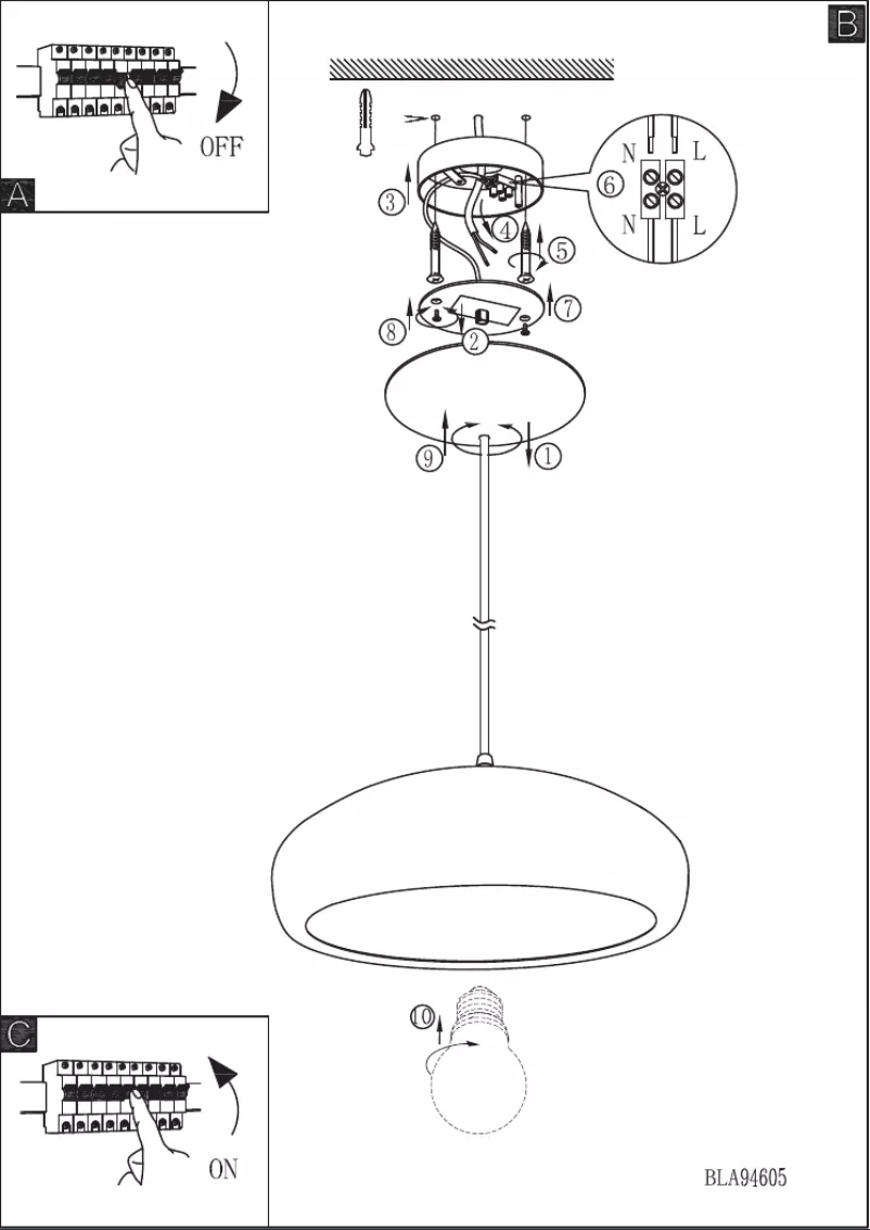 Page 1 of the manual User Manual Eglo Mogano 1