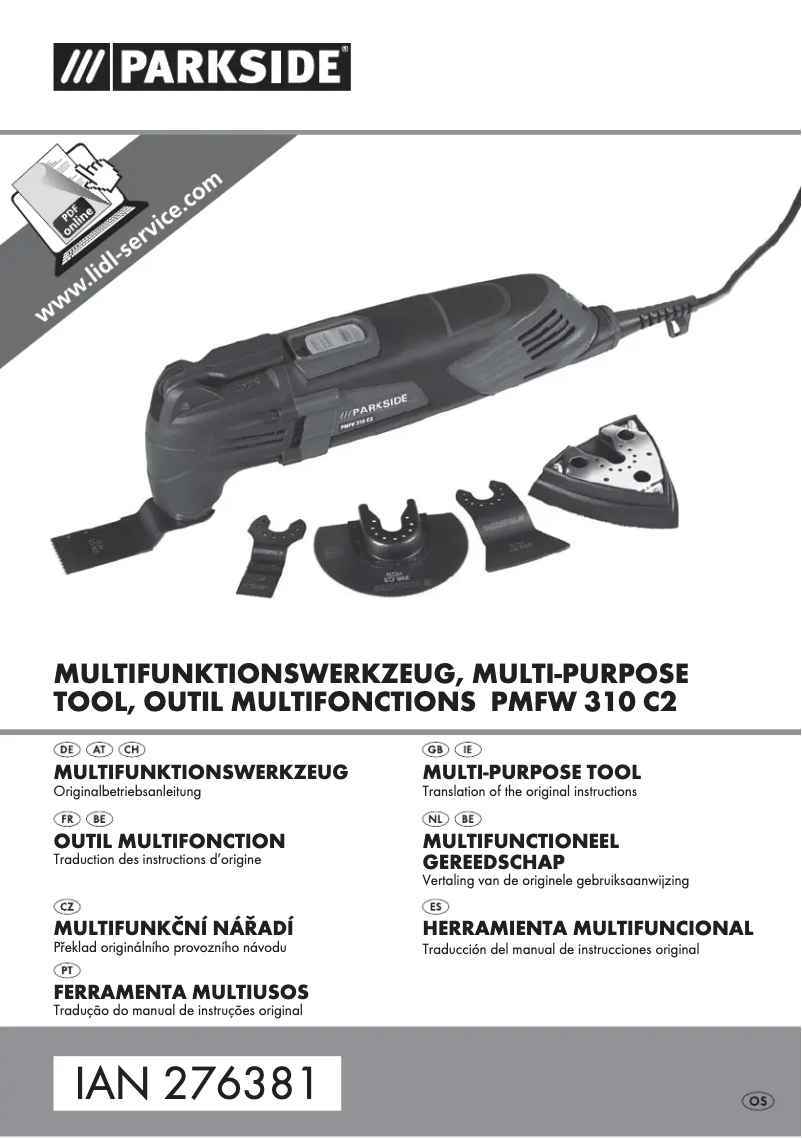 Page 1 of the manual User Manual Parkside PMFW 310 C2