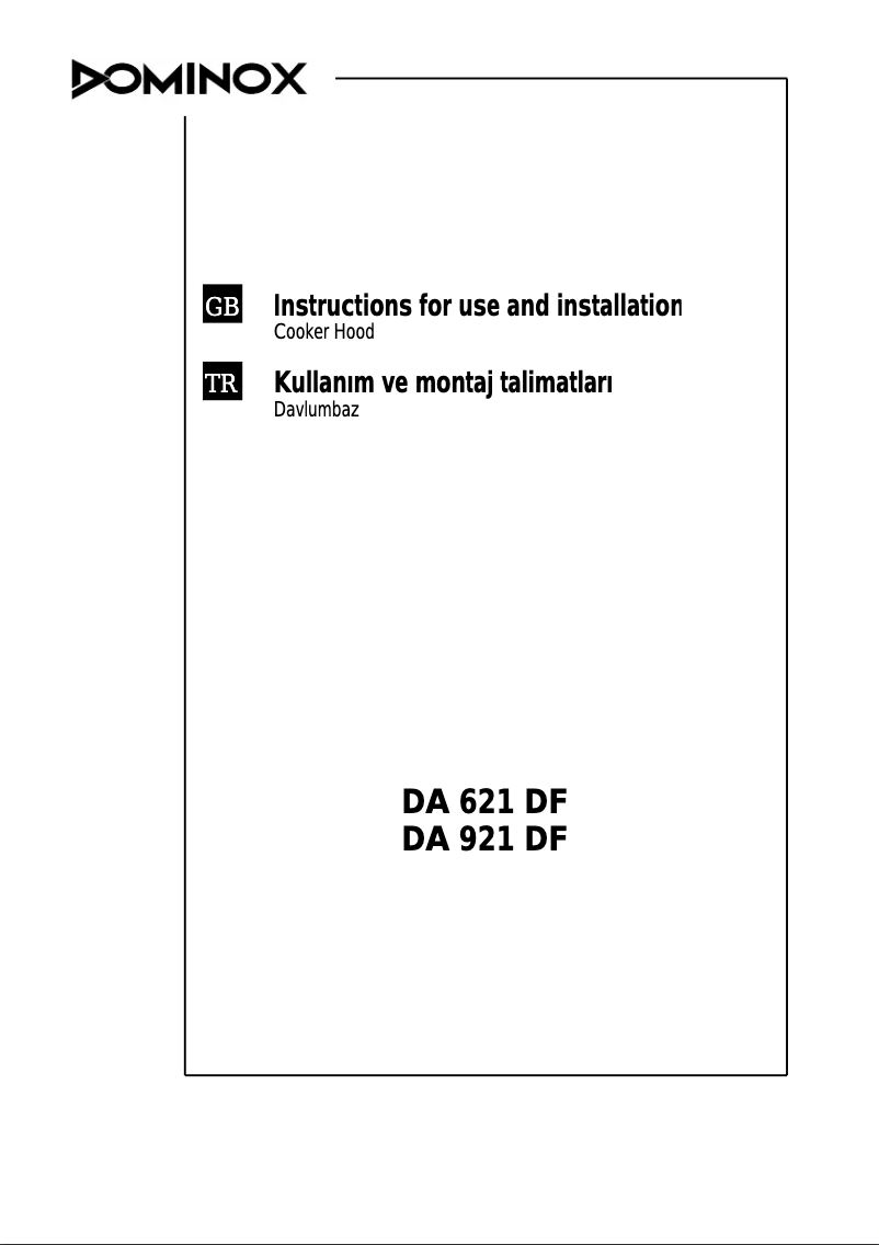 Page 1 of the manual User Manual Dominox DA 921 DF