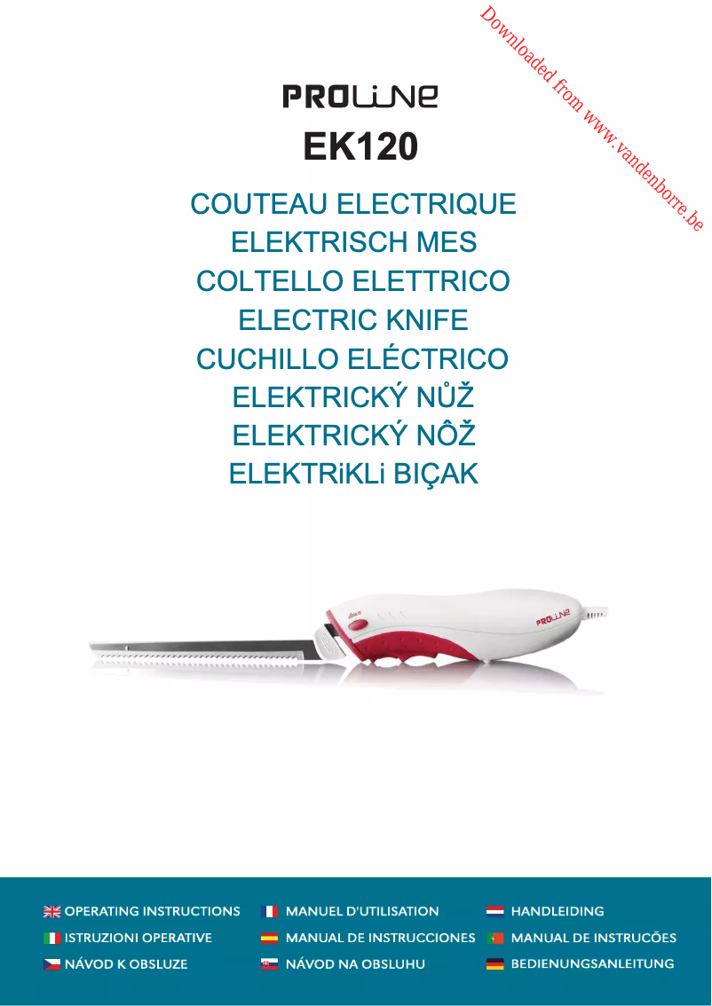 First page image of the manual for EK120