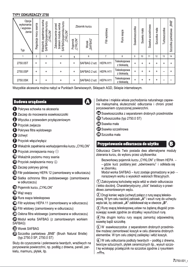 First page image of the manual for Clarris Twix 2750.0 SP