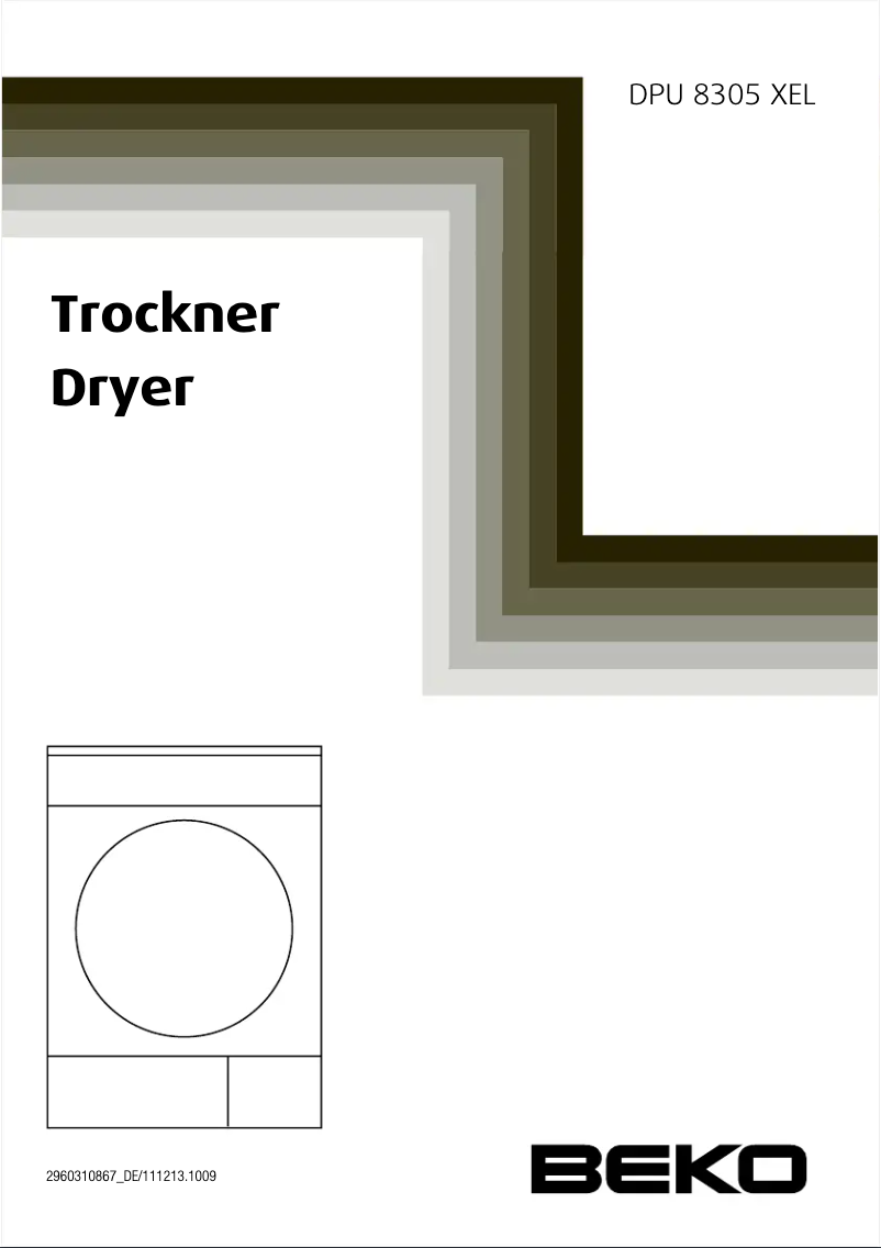 Page 1 of the manual User Manual Beko DPU 8305 XEL