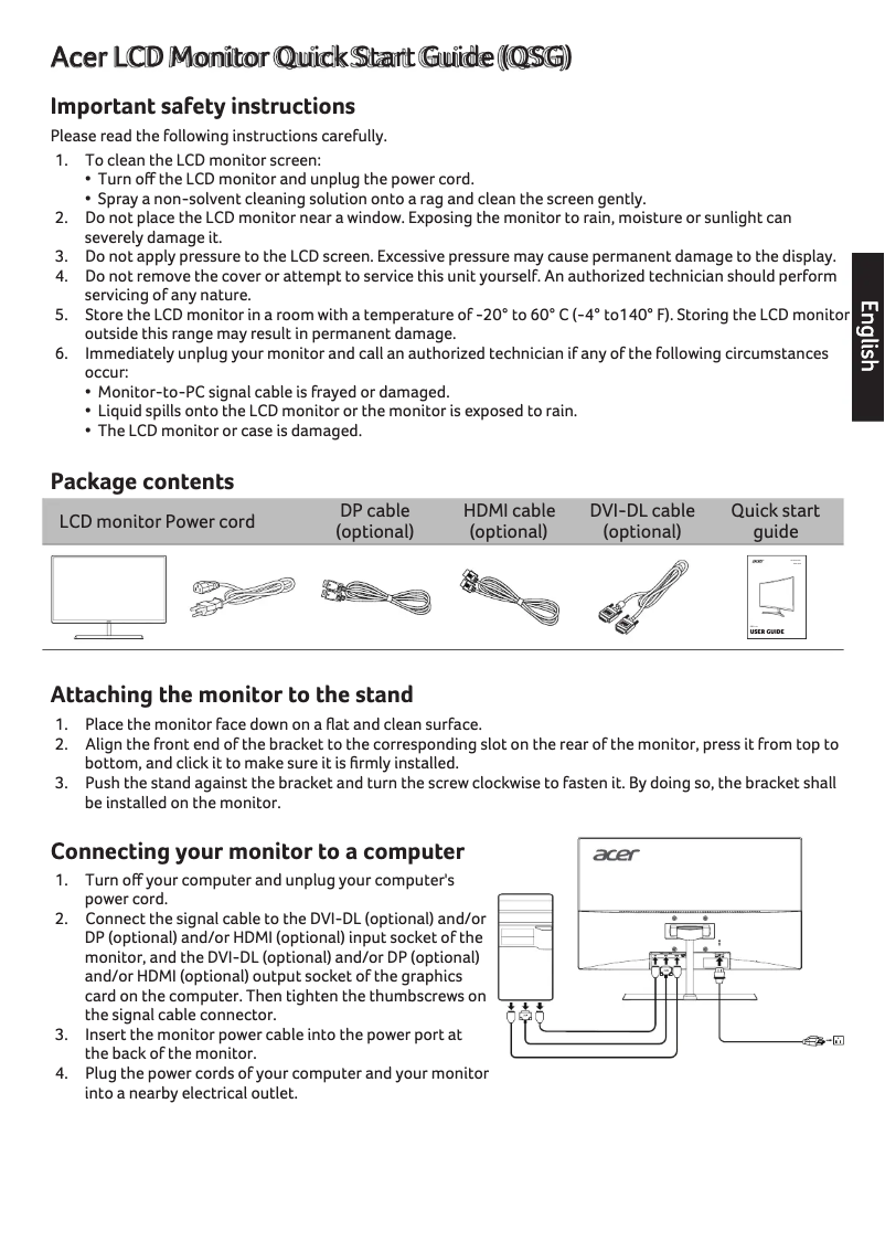 First page image of the manual for EB321QUR