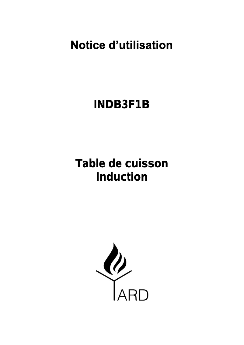 Page 1 of the manual User Manual Yard INDB3F1B