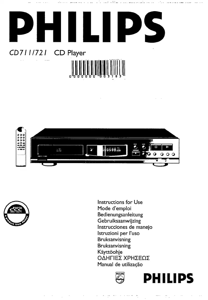 First page image of the manual for CD711