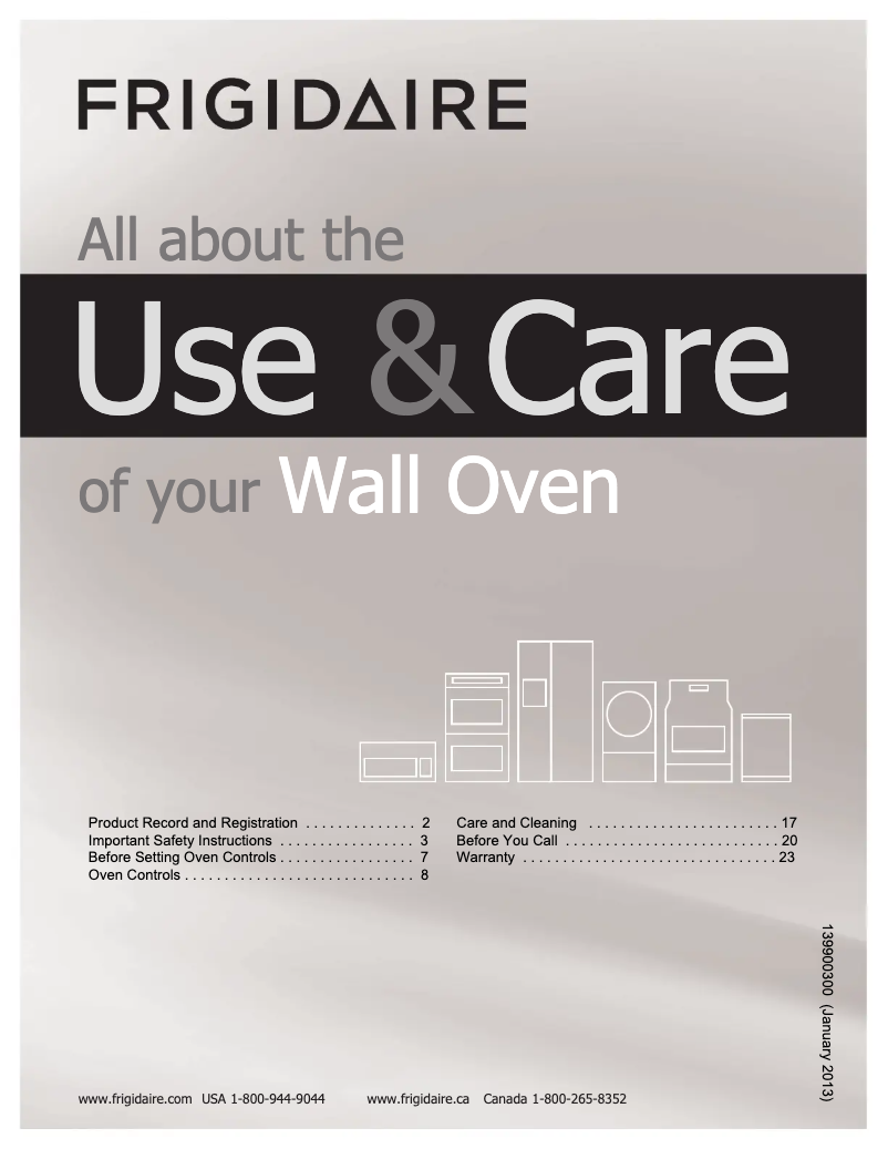 Page 1 of the manual User Manual Frigidaire FFET3025PS