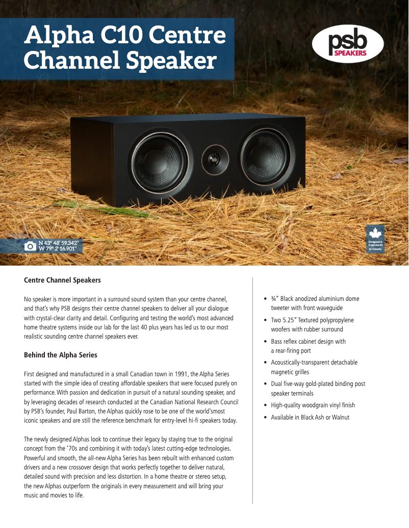 First page image of the manual for Alpha C10