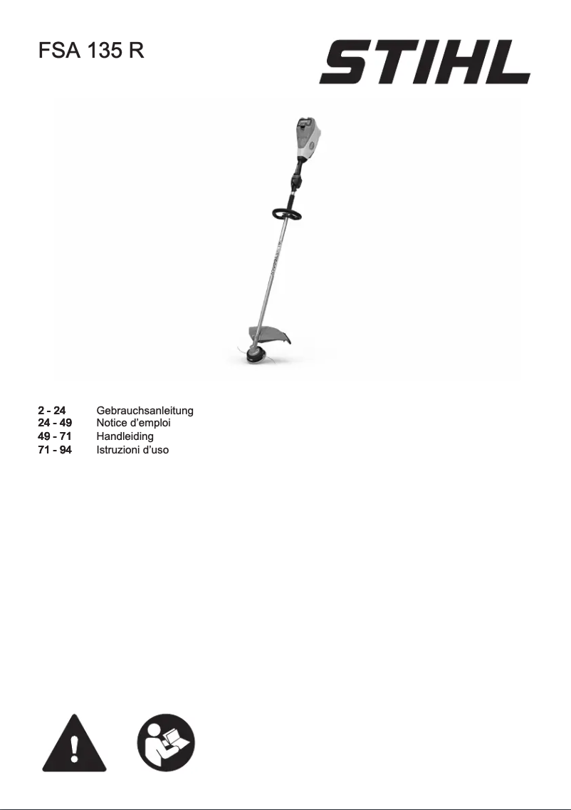 Page 1 of the manual User Manual Stihl FSA 135 R