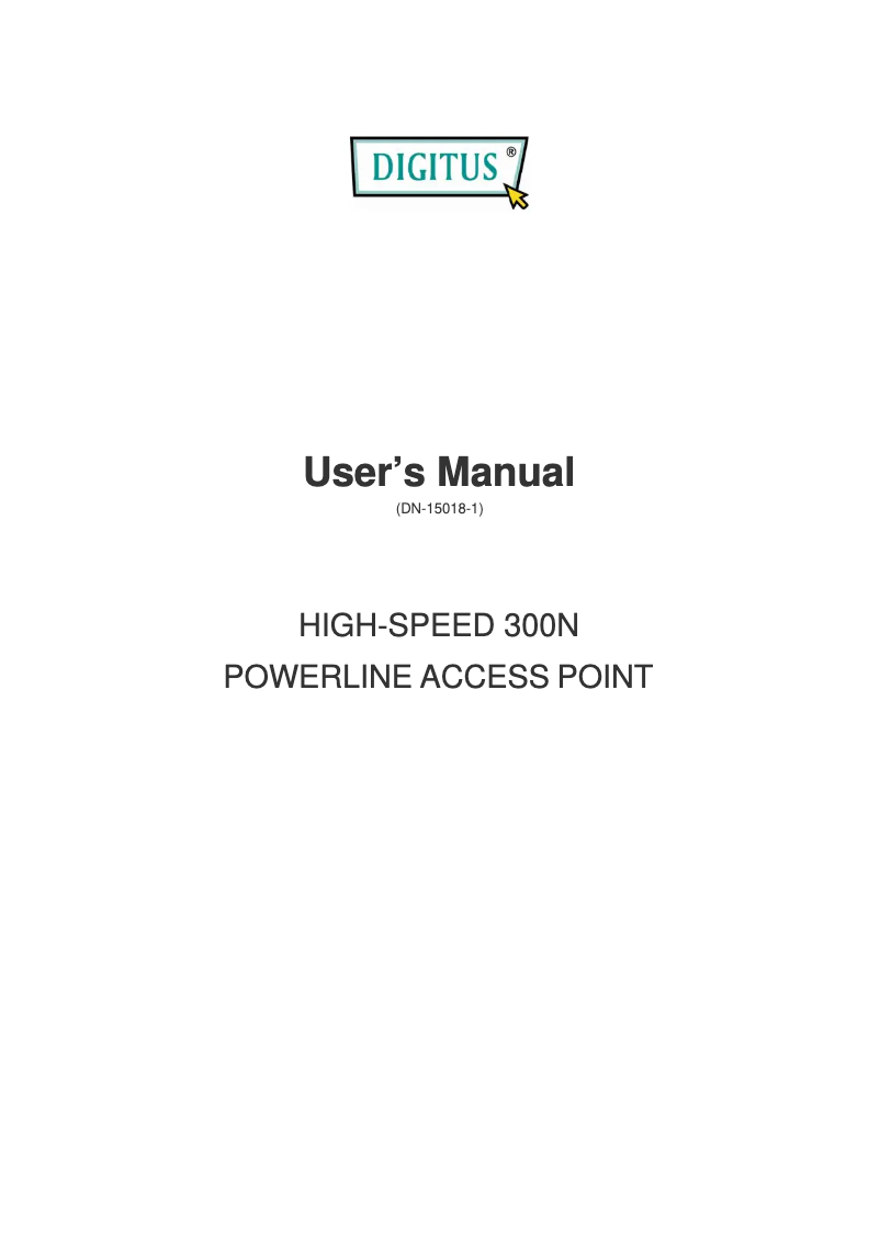 Page 1 of the manual User Manual Digitus DN-15018-1
