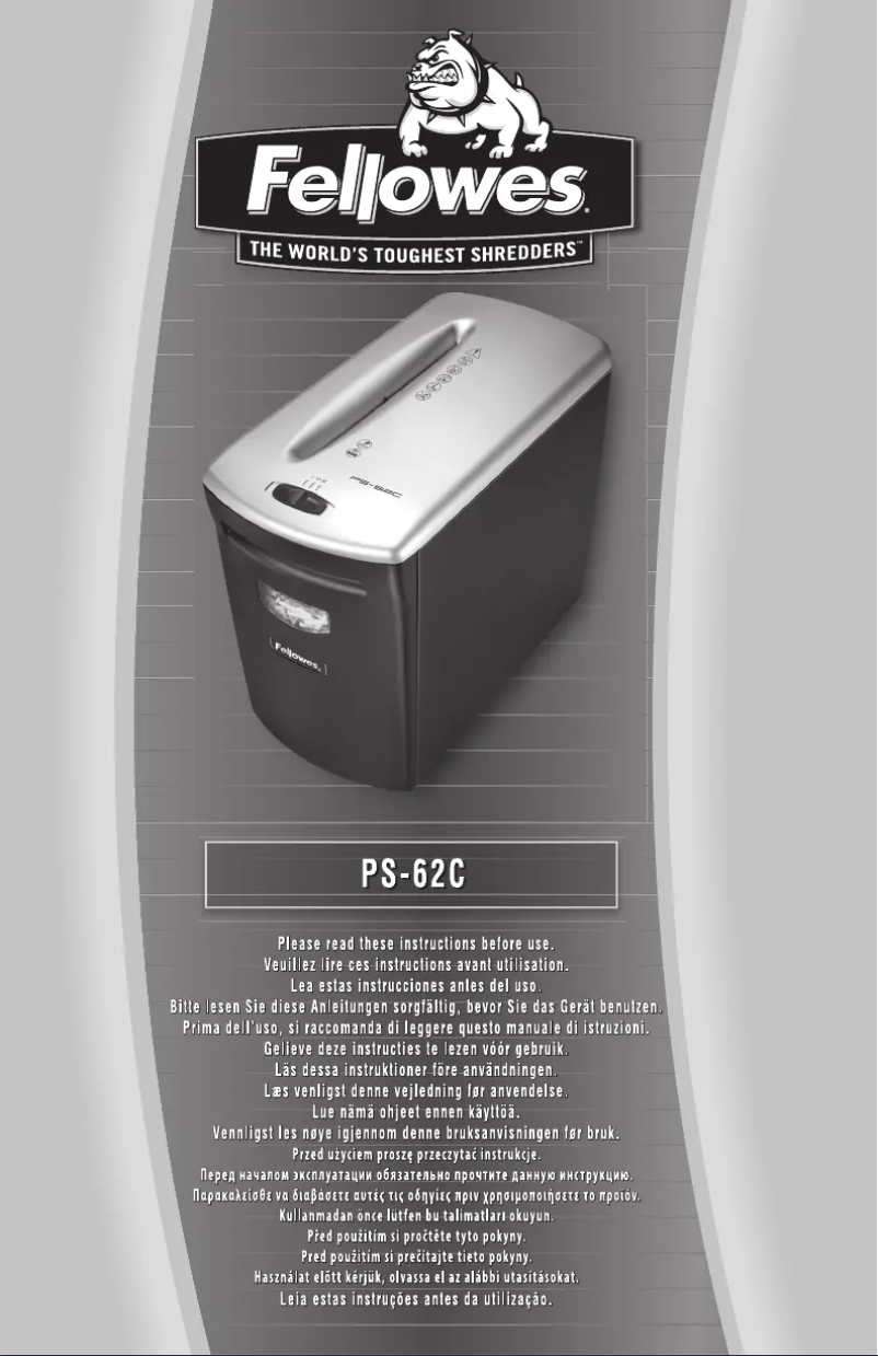 Page 1 of the manual User Manual Fellowes Powershred PS-62C