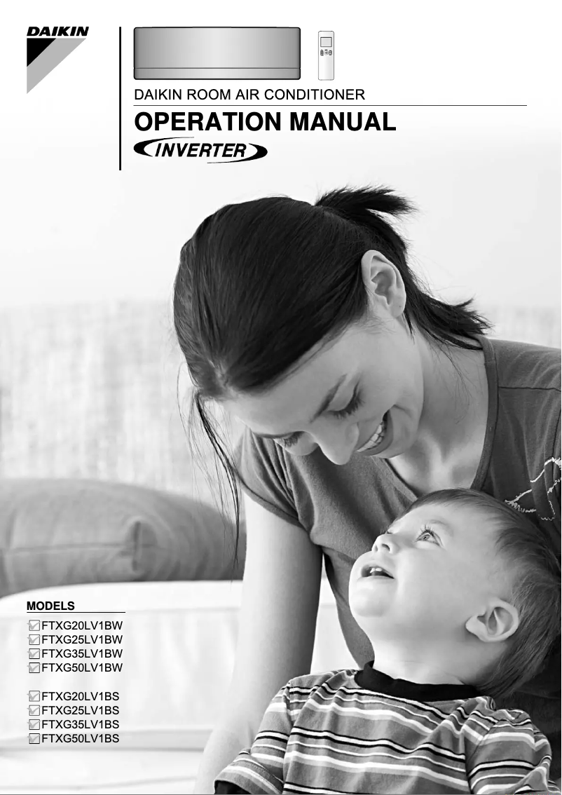 First page image of the manual for FTXG35LV1BW