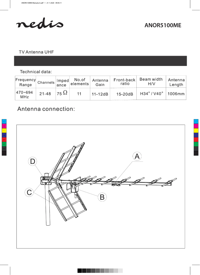 Page 1 of the manual User Manual Nedis ANOR5100ME