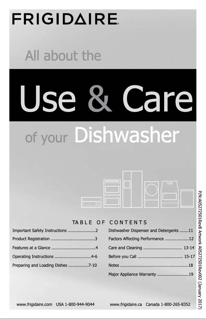 First page image of the manual for FGCD2444S