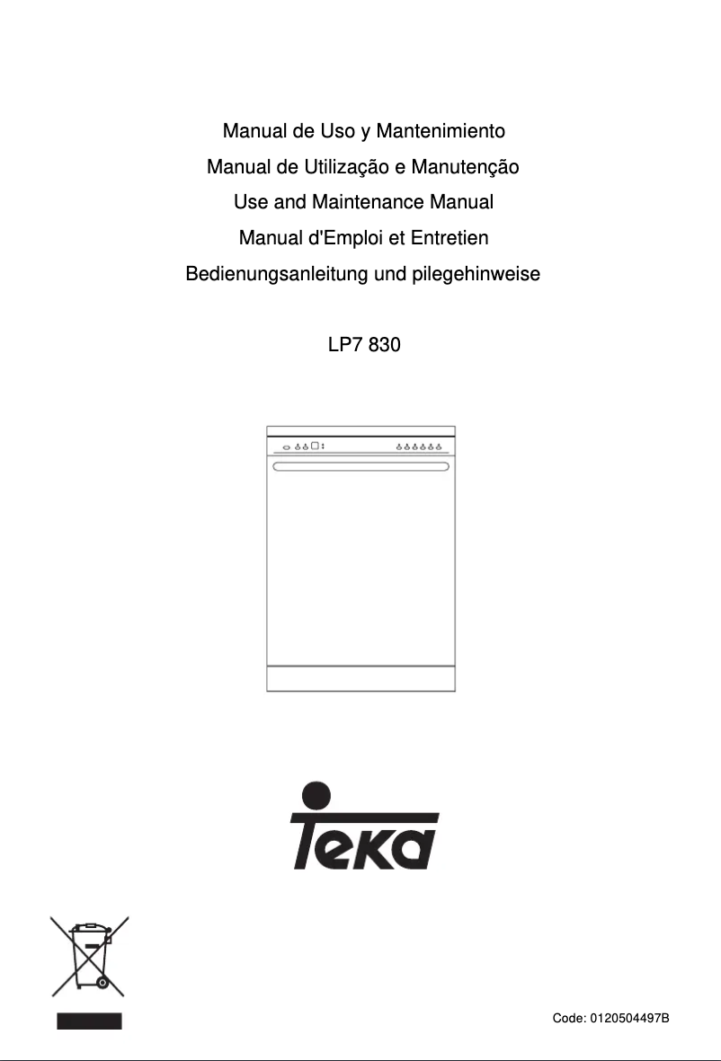 Page 1 of the manual User Manual Teka LP7 830