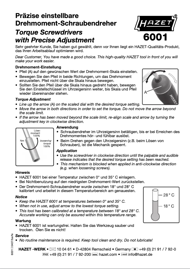 First page image of the manual for 6001-1.5/3