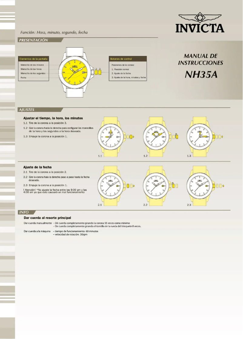 Page 1 of the manual User Manual Invicta Pro Diver 30293