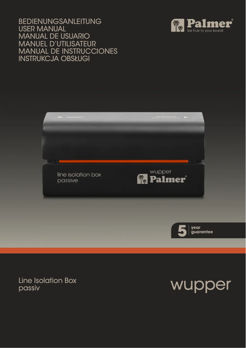 Page 1 of the manual User Manual Palmer Wupper