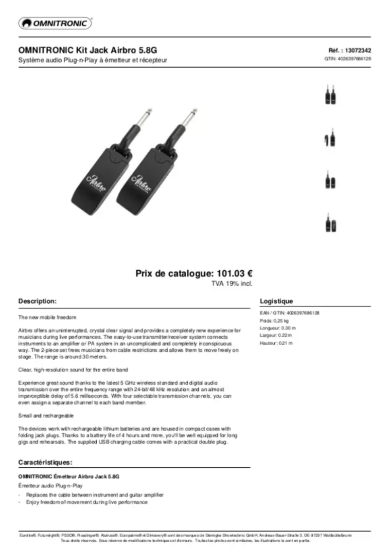 Page 1 of the manual User Manual Omnitronic Airbro