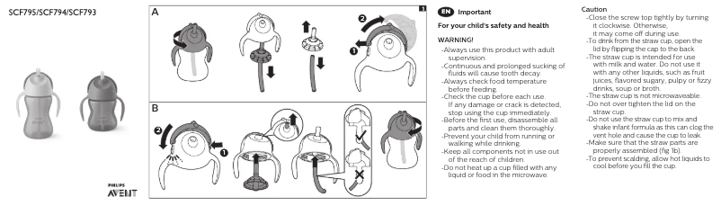 First page image of the manual for AVENT SCF795