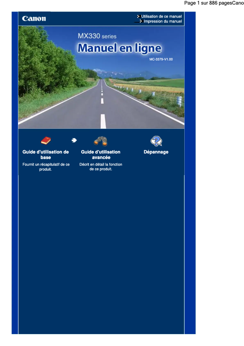 Page 1 of the manual User Manual Canon PIXMA MX330