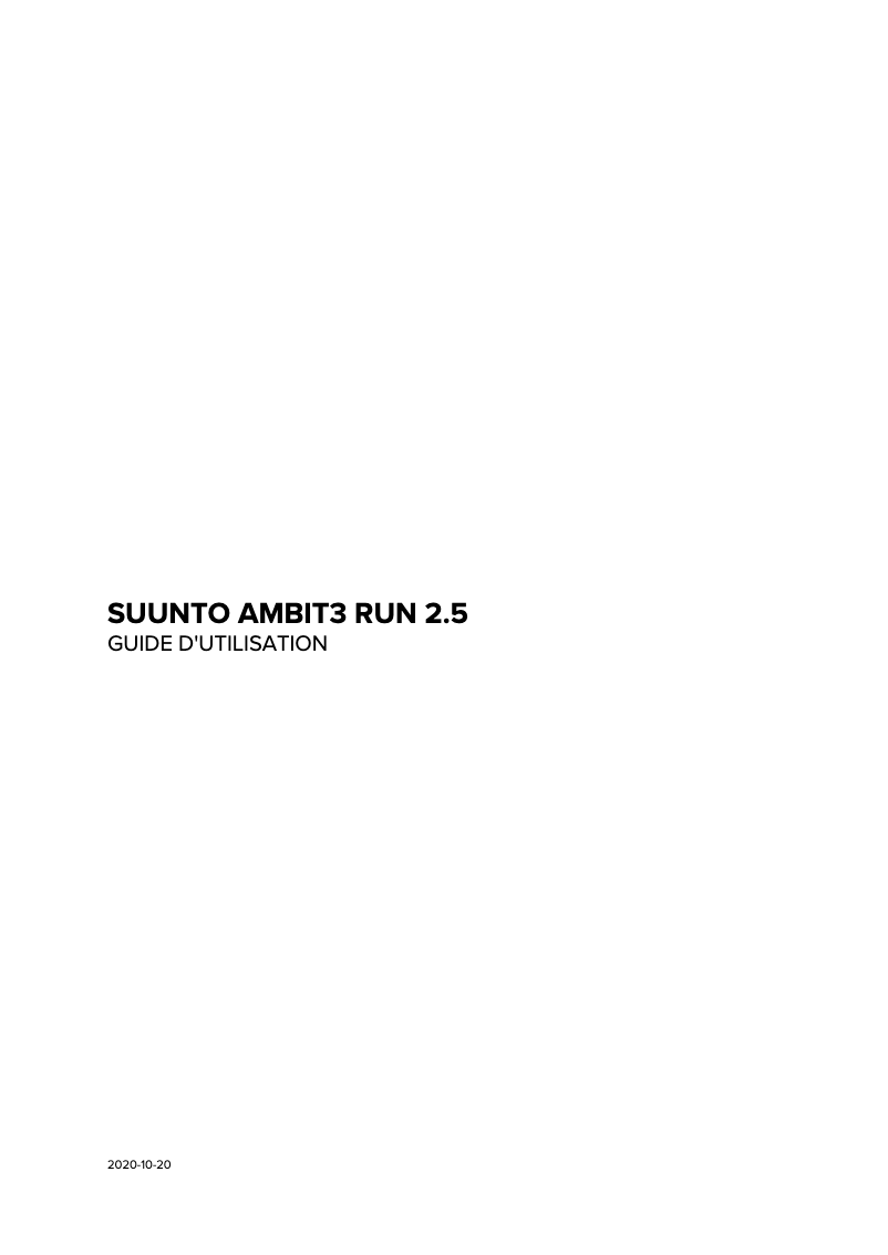 First page image of the manual for Ambit3 Run
