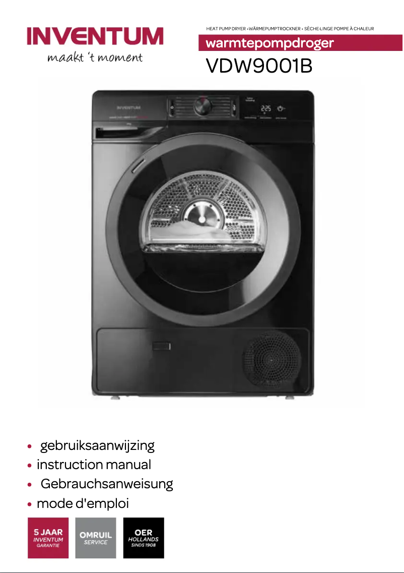 First page image of the manual for VDW9001B