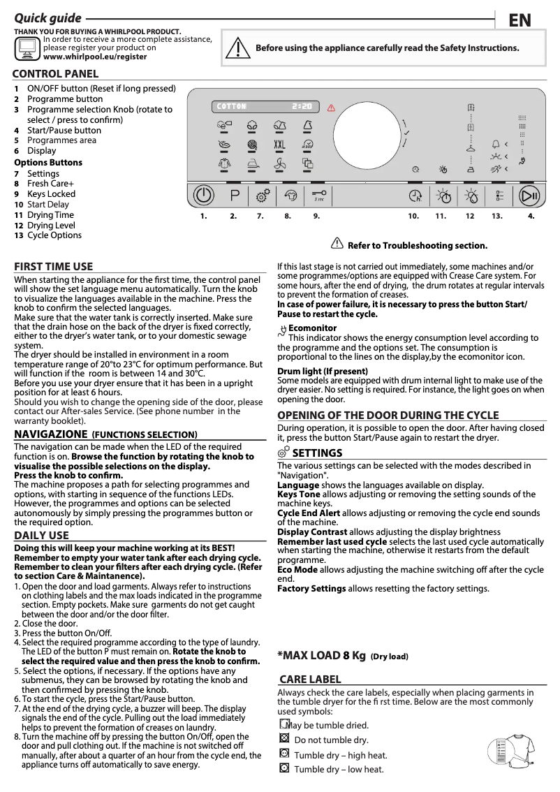 First page image of the manual for ST U 83EY EU