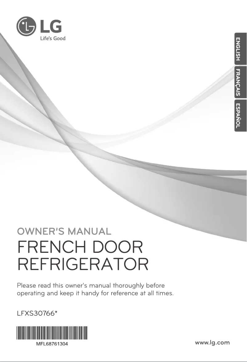 First page image of the manual for LFXS30766S