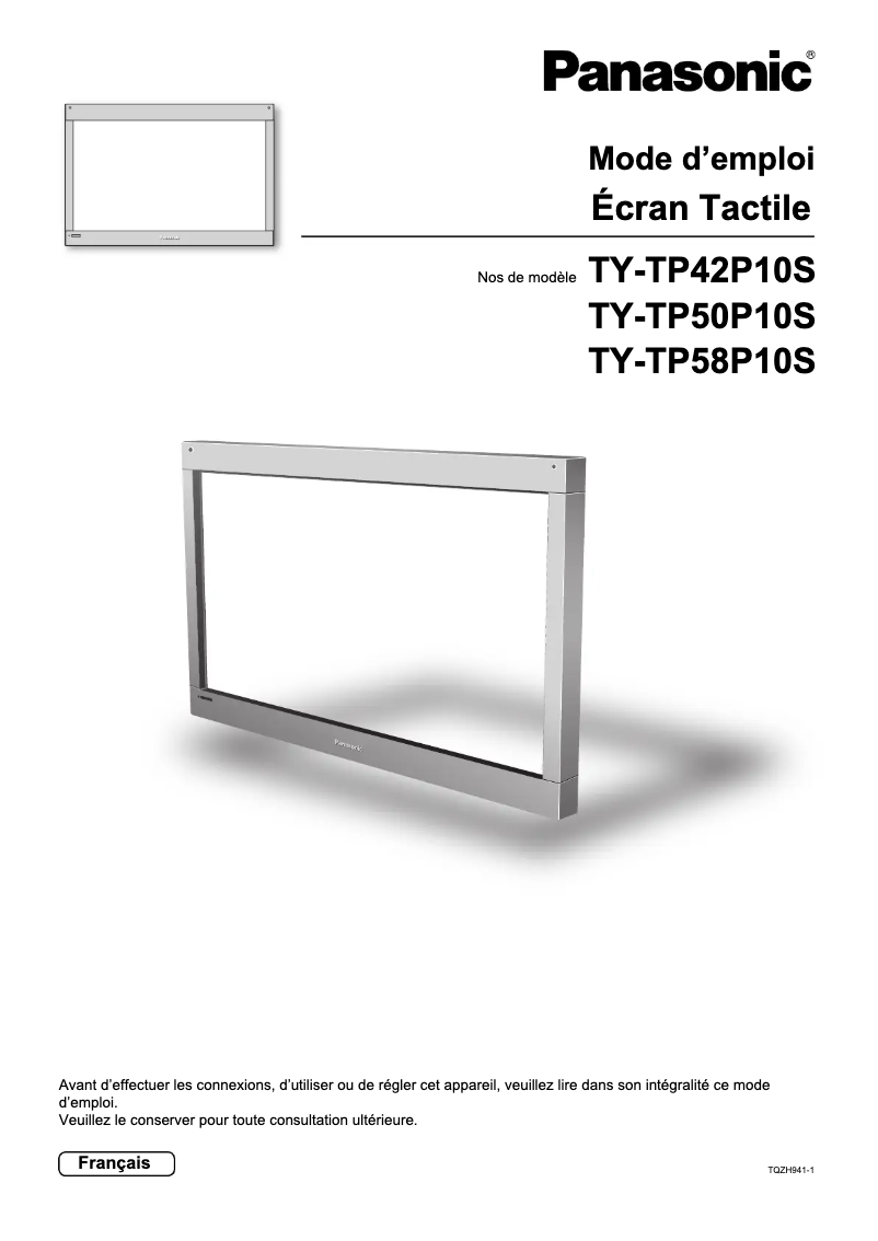 Image de la première page du manuel de l'appareil TY-TP58P10S