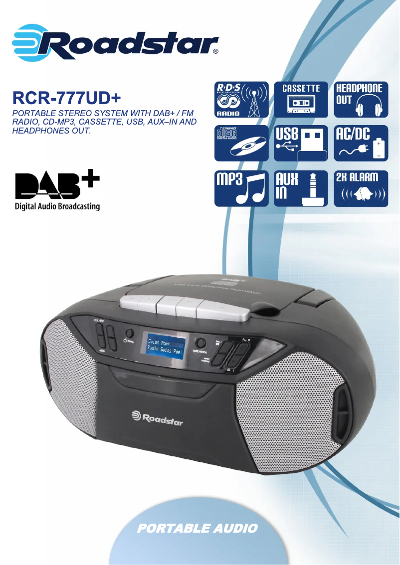 Page 1 de la notice Fiche technique Roadstar RCR-777UD+
