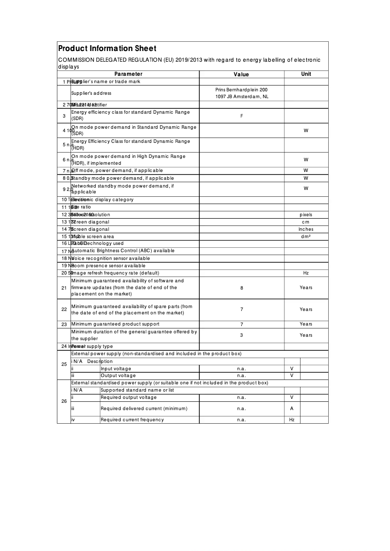 First page image of the manual for 70BFL2214