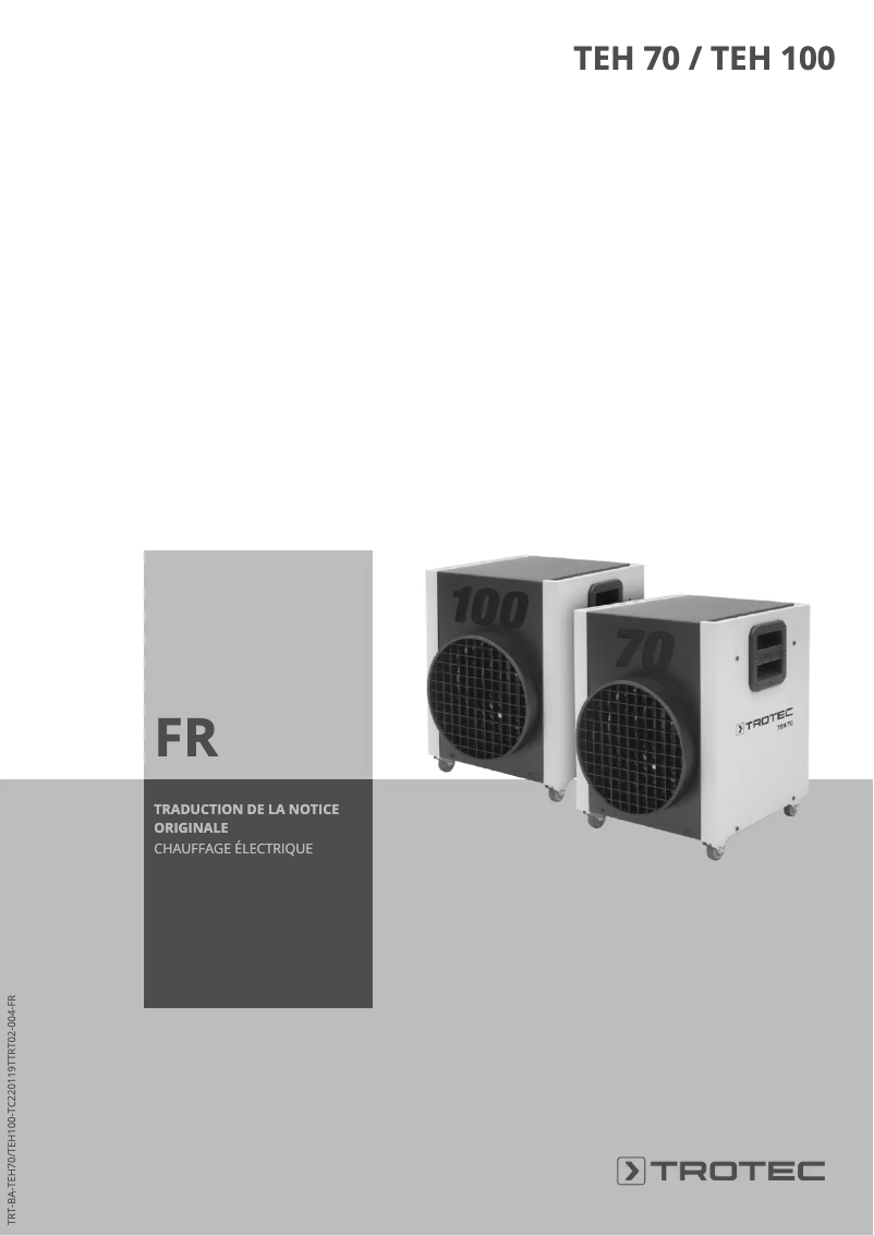 First page image of the manual for TEH 70