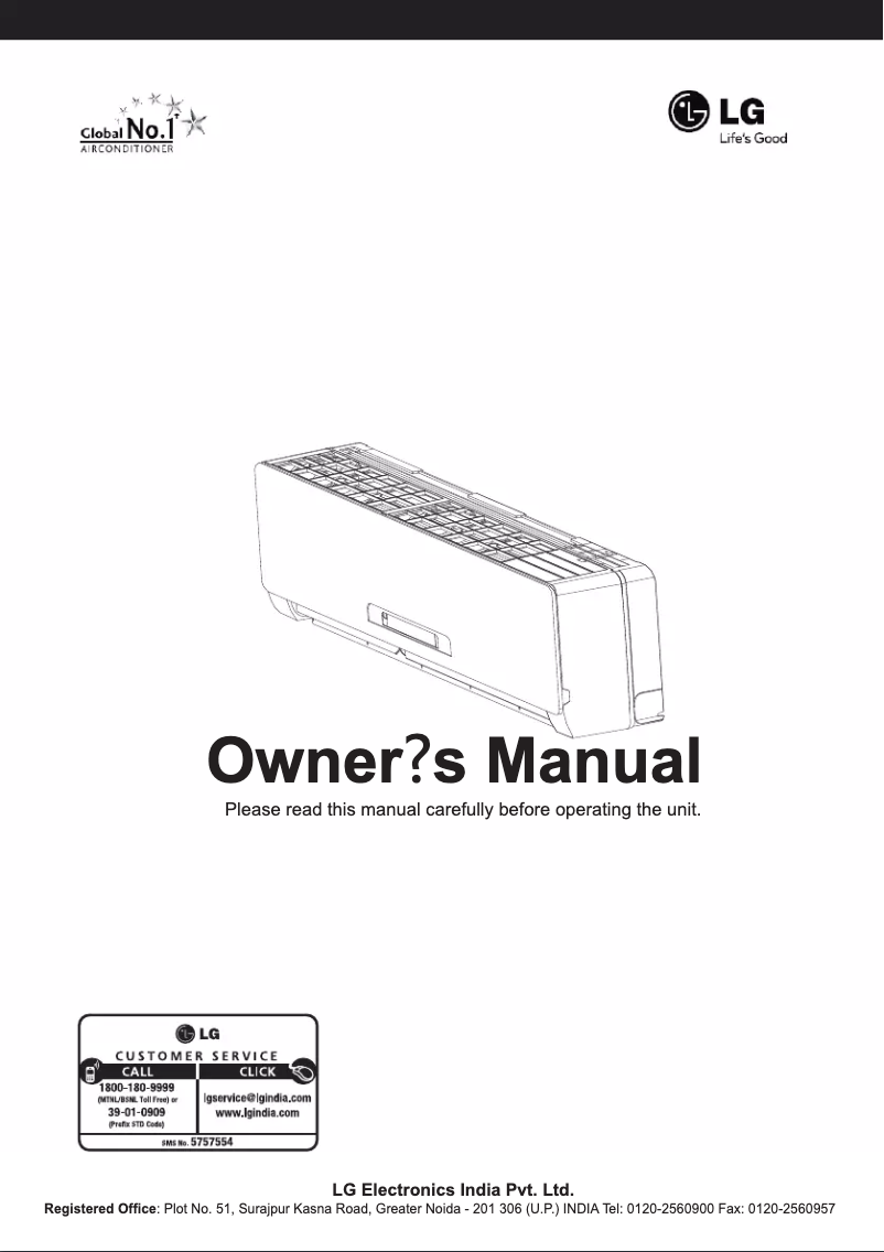 First page image of the manual for LSA5LW3AF6