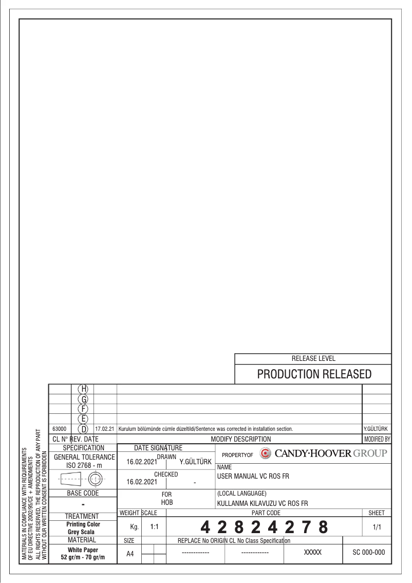 First page image of the manual for RKD 73 CT