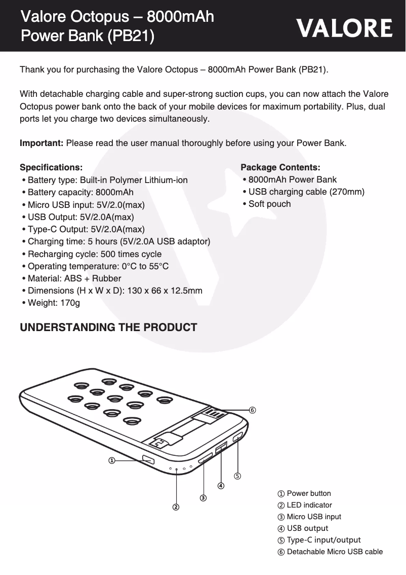 First page image of the manual for PB21