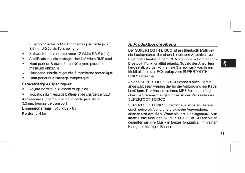 Page 1 of the manual Instruction Manual SuperTooth Disco