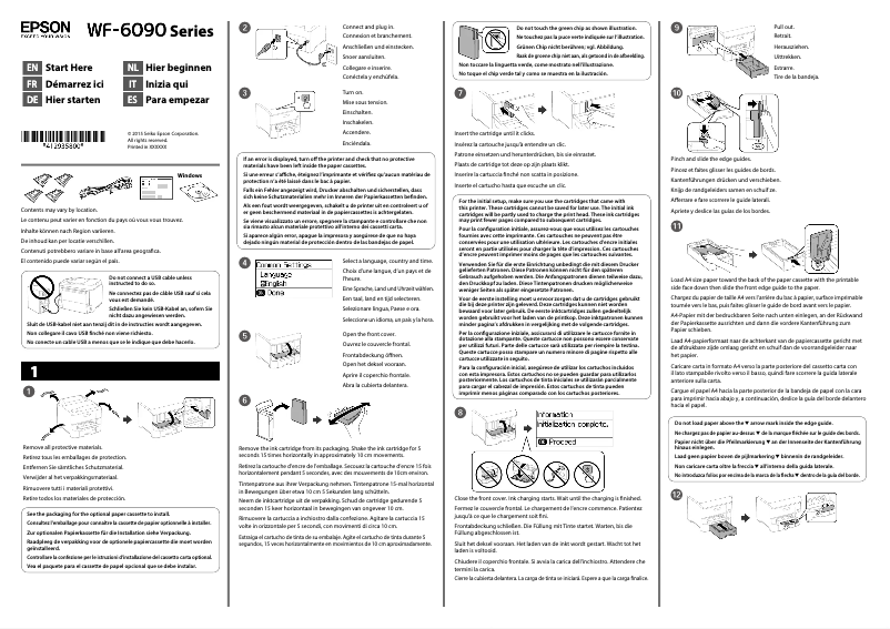 Page 1 de la notice Guide d'installation Epson WorkForce Pro WF-6090DW