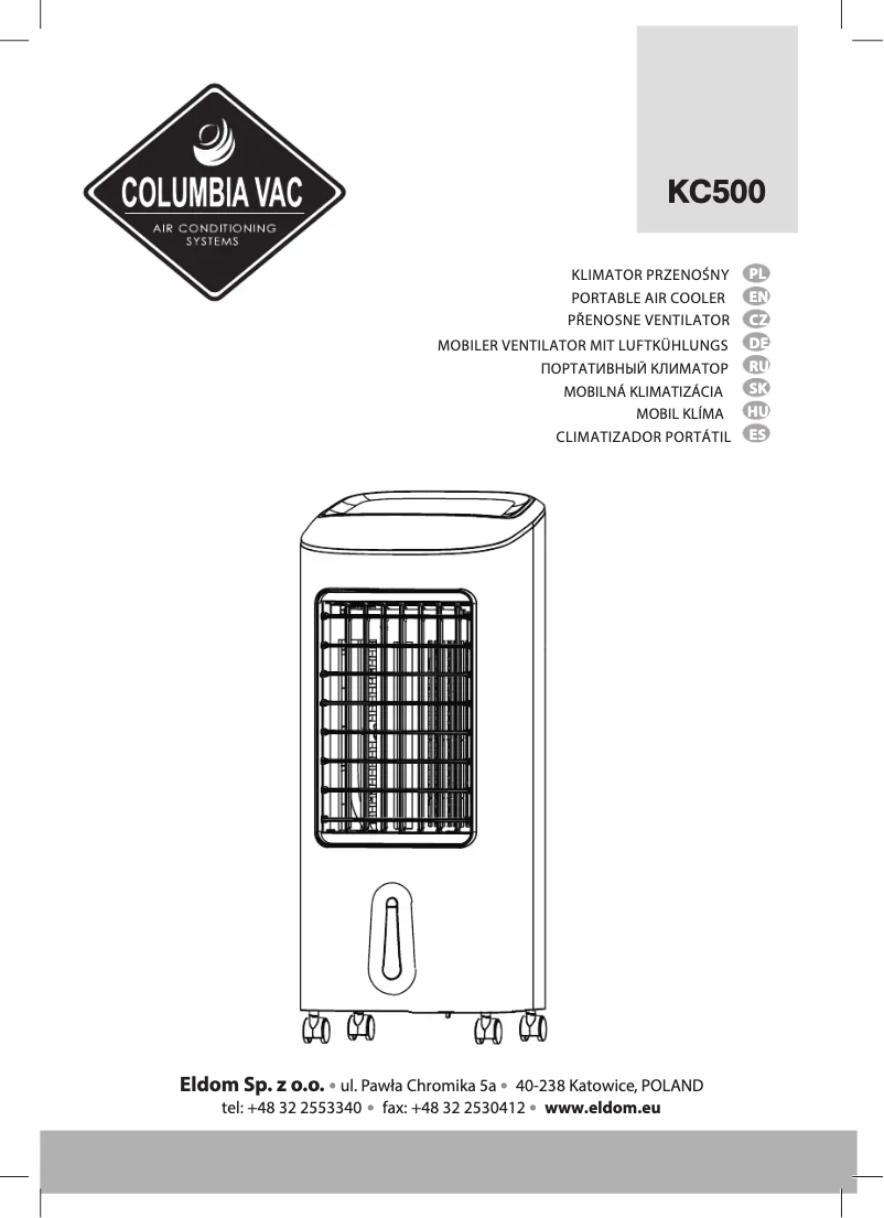 Page 1 of the manual User Manual Eldom ColumbiaVac KC500