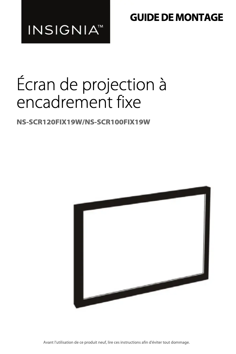 Image de la première page du manuel de l'appareil NS-SCR100FIX19W