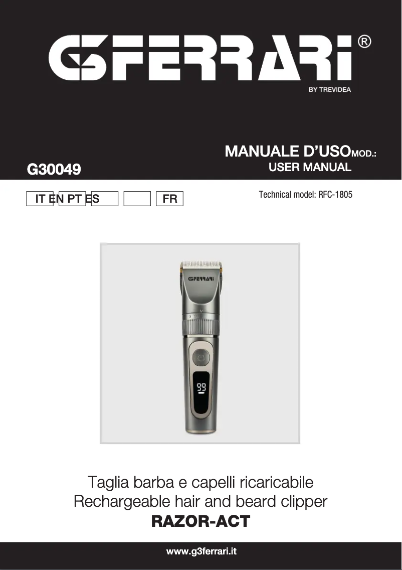 Image de la première page du manuel de l'appareil RAZOR-ACT G30049
