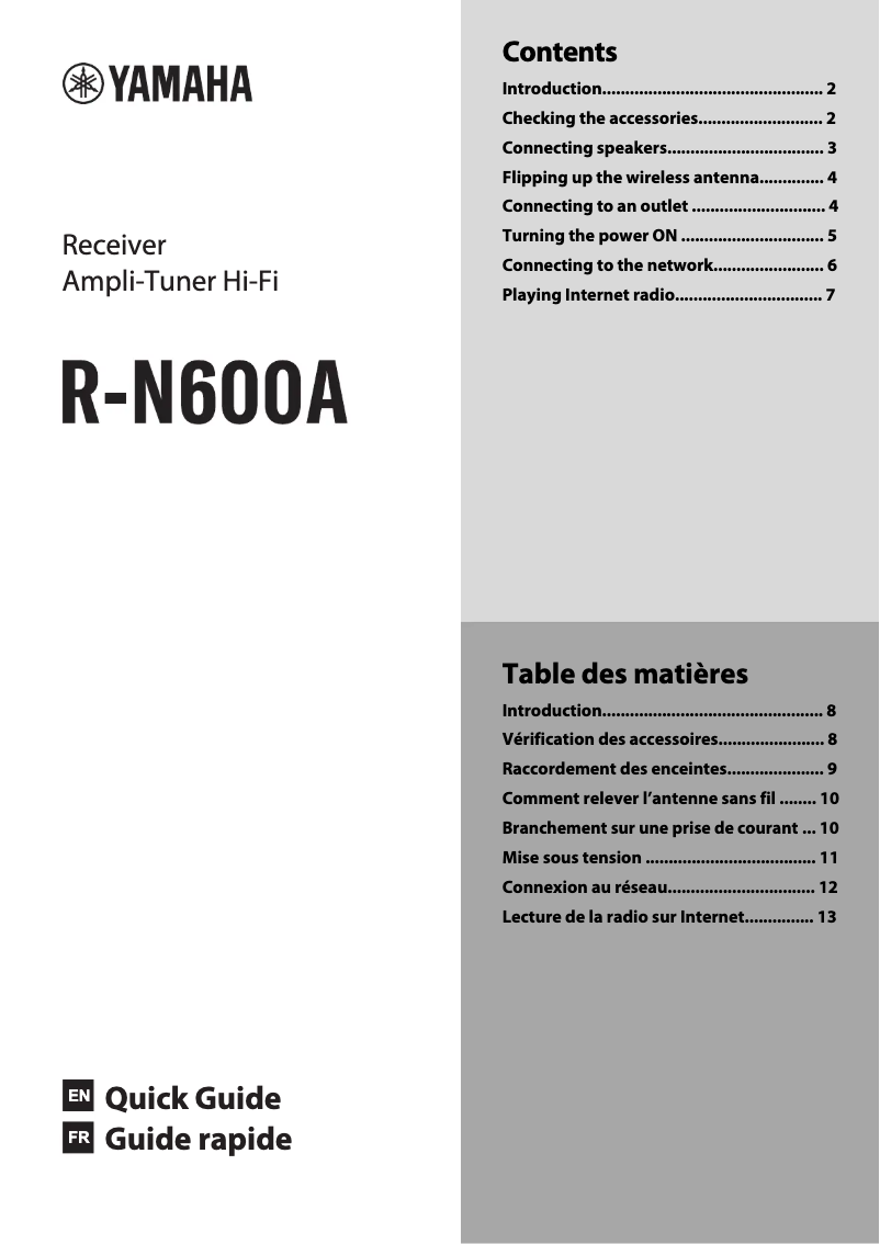 First page image of the manual for R-N600A