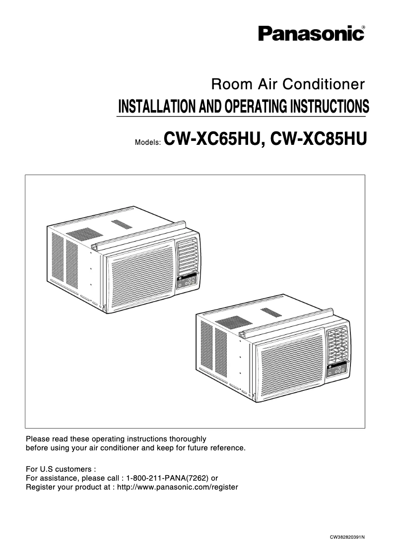 First page image of the manual for CW-XC85HU