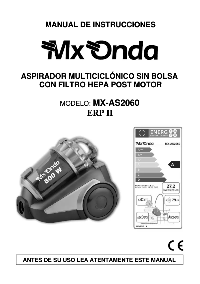 First page image of the manual for MX-AS2060