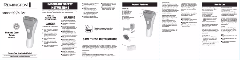 Page 1 de la notice Manuel utilisateur Remington Smooth & Silky WDF4821US