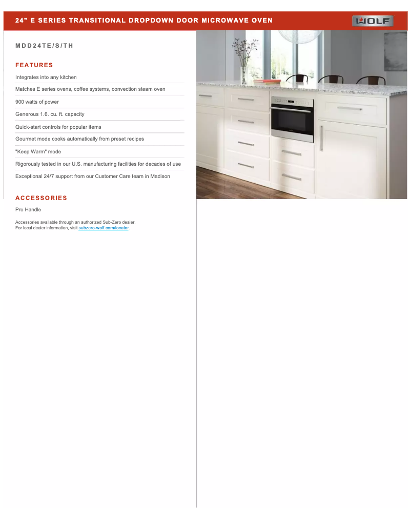 Page 1 of the manual Technical Sheet Wolf MDD24TE