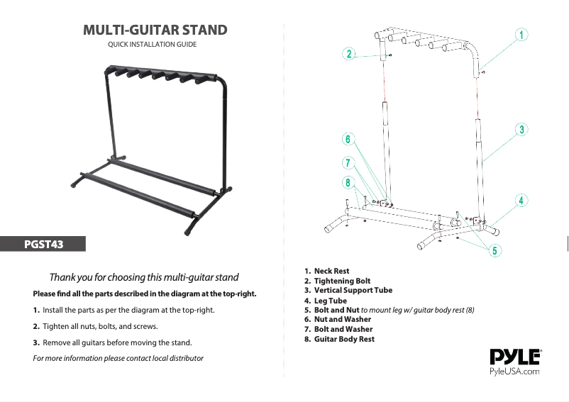 First page image of the manual for PGST43