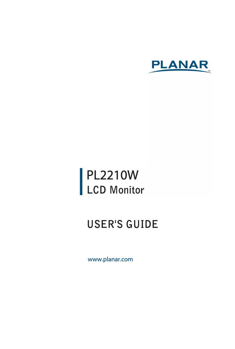 First page image of the manual for PL2210W