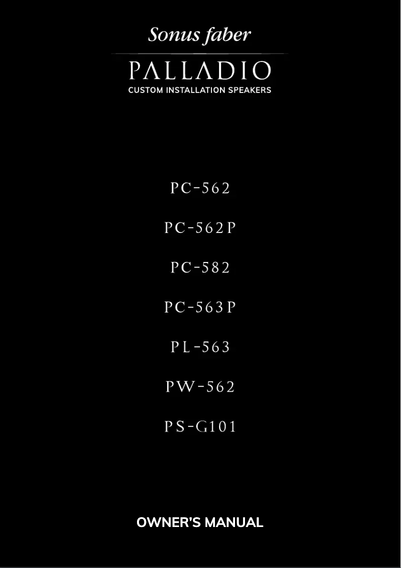 First page image of the manual for Palladio PL-563