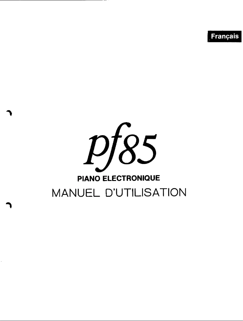First page image of the manual for PF85